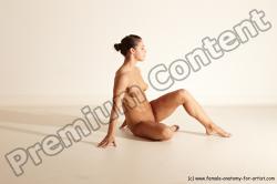 Nude Gymnastic poses Woman White Moving poses Athletic medium brown Dynamic poses Pinup